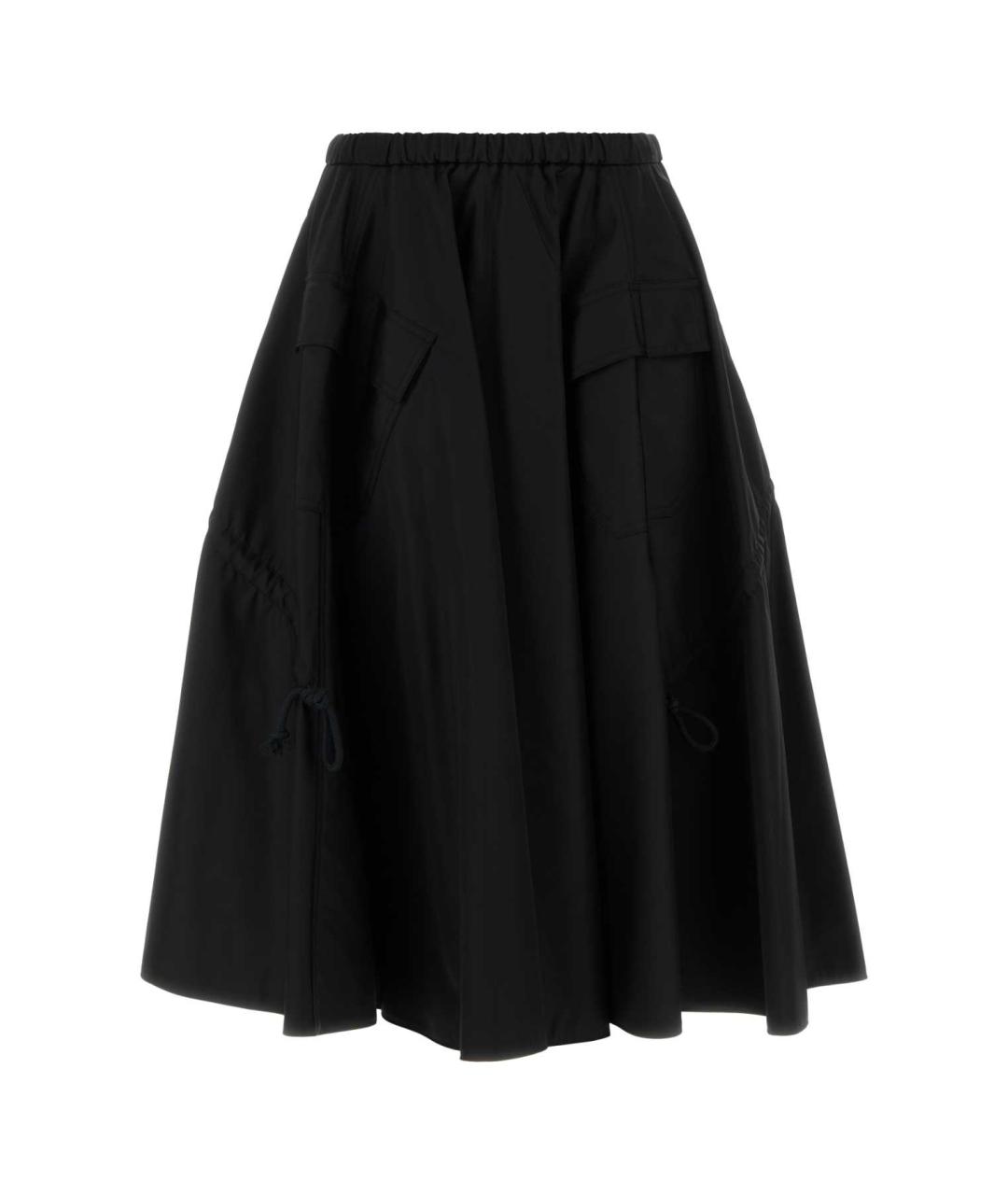 PRADA Черная полиамидовая юбка миди, фото 1