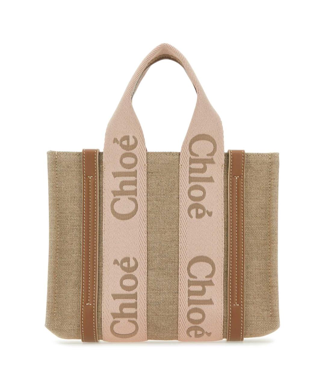 CHLOE Бежевая льняная сумка тоут, фото 1