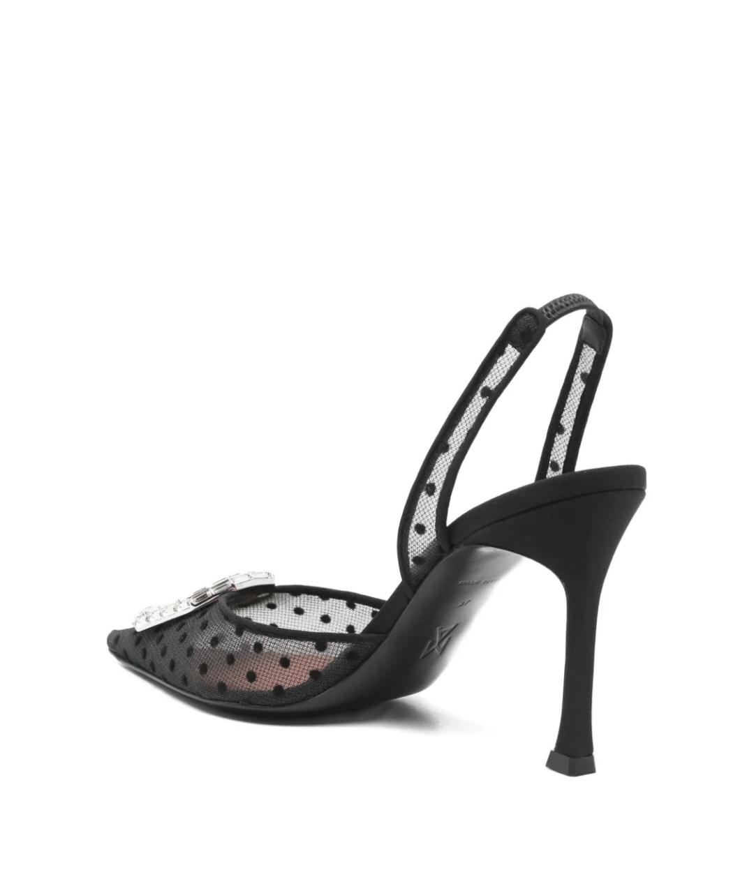 Amina Muaddi Черные текстильные туфли, фото 3