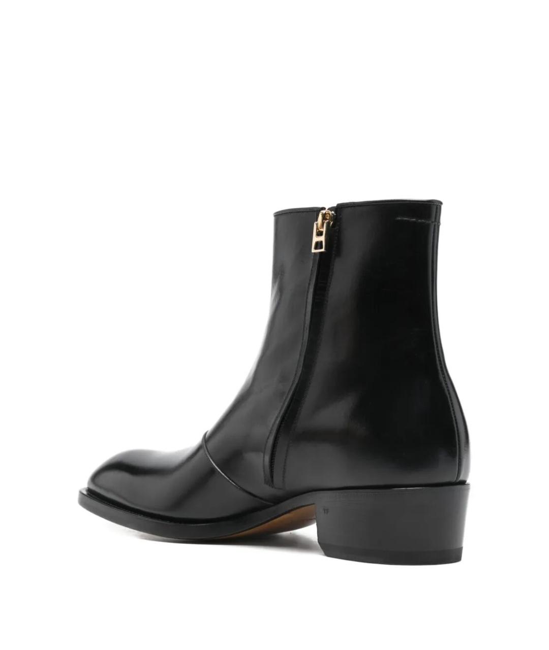 TOM FORD Черные кожаные низкие ботинки, фото 3