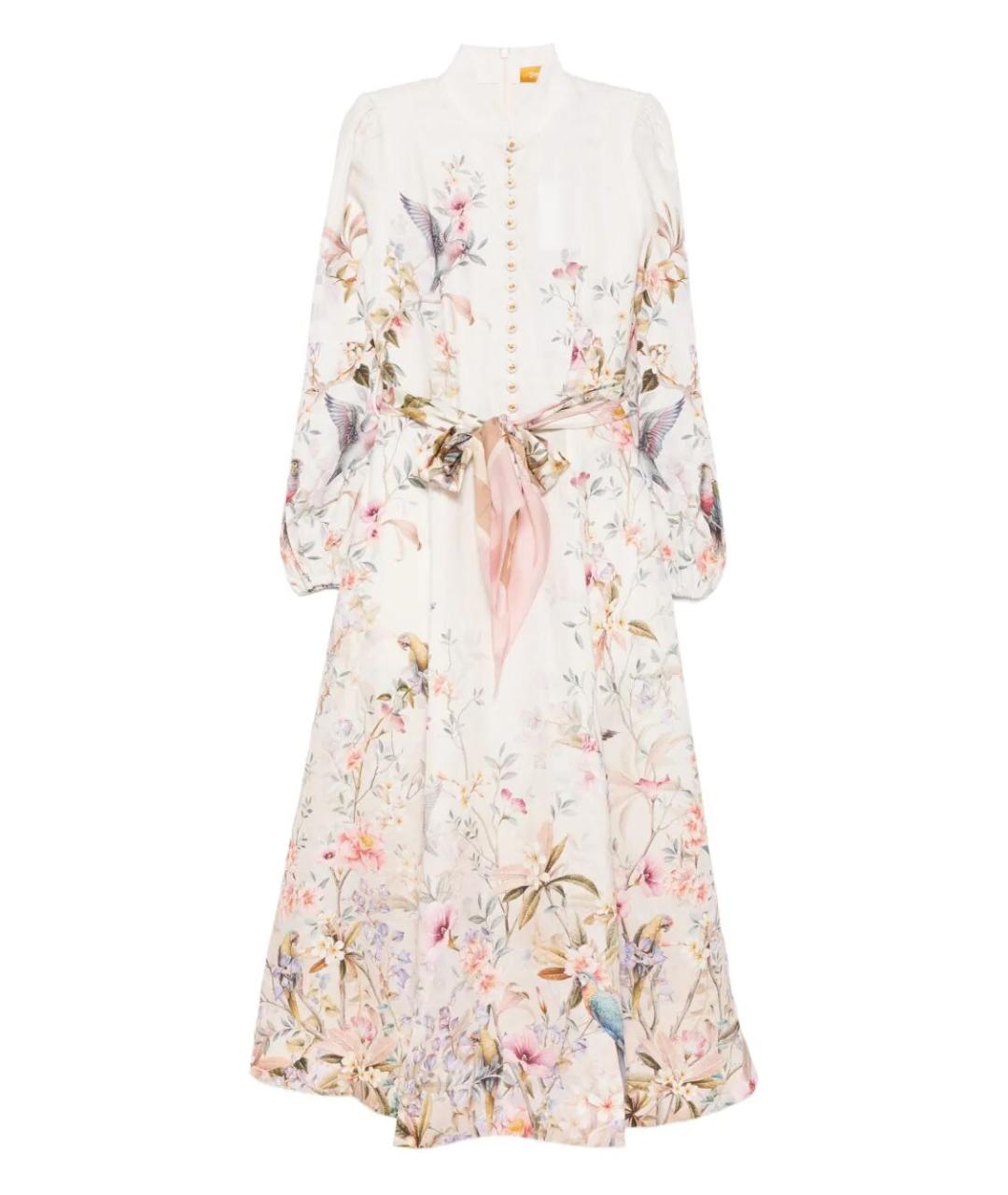 ZIMMERMANN Бежевое льняное повседневное платье, фото 1