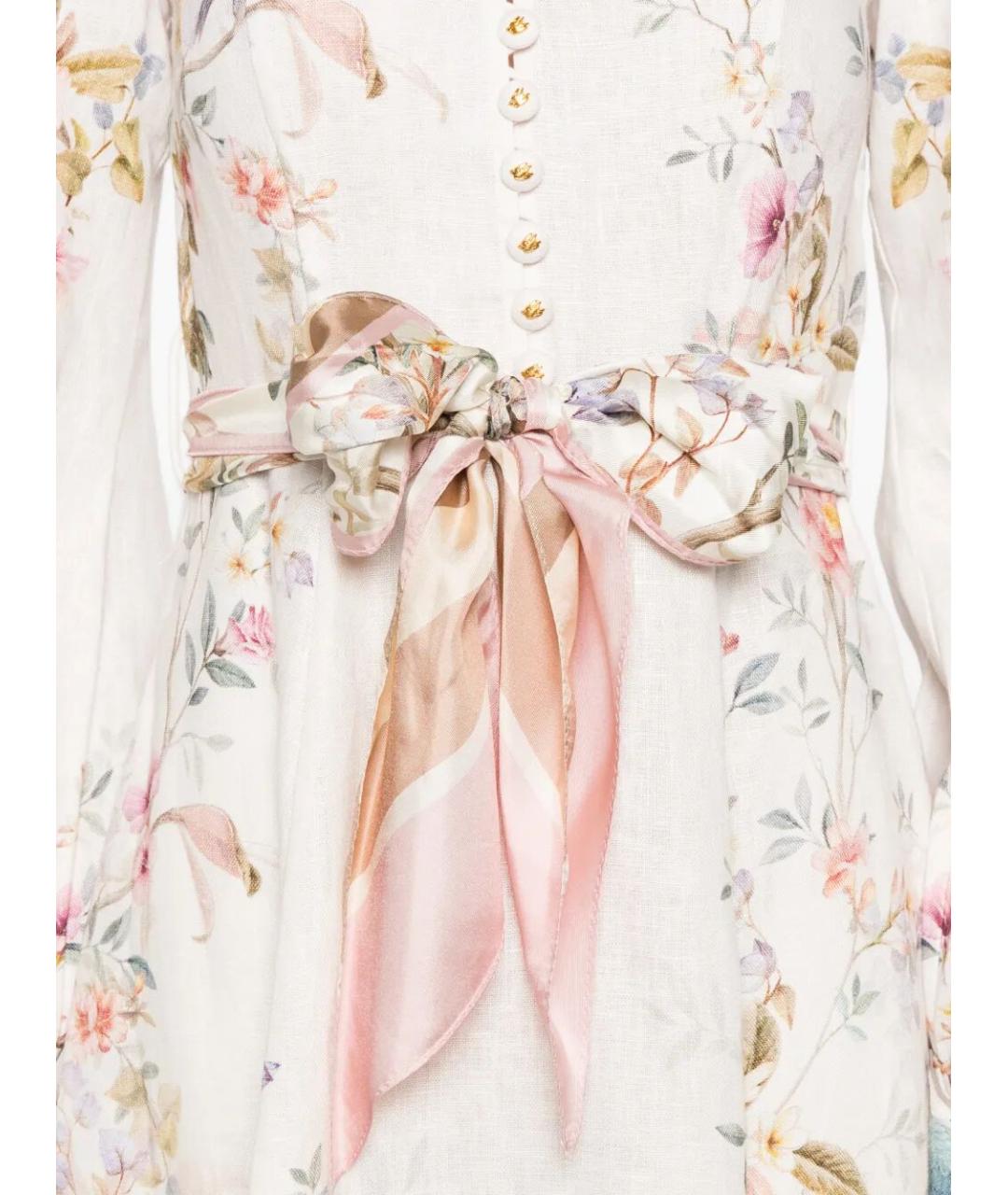 ZIMMERMANN Бежевое льняное повседневное платье, фото 4