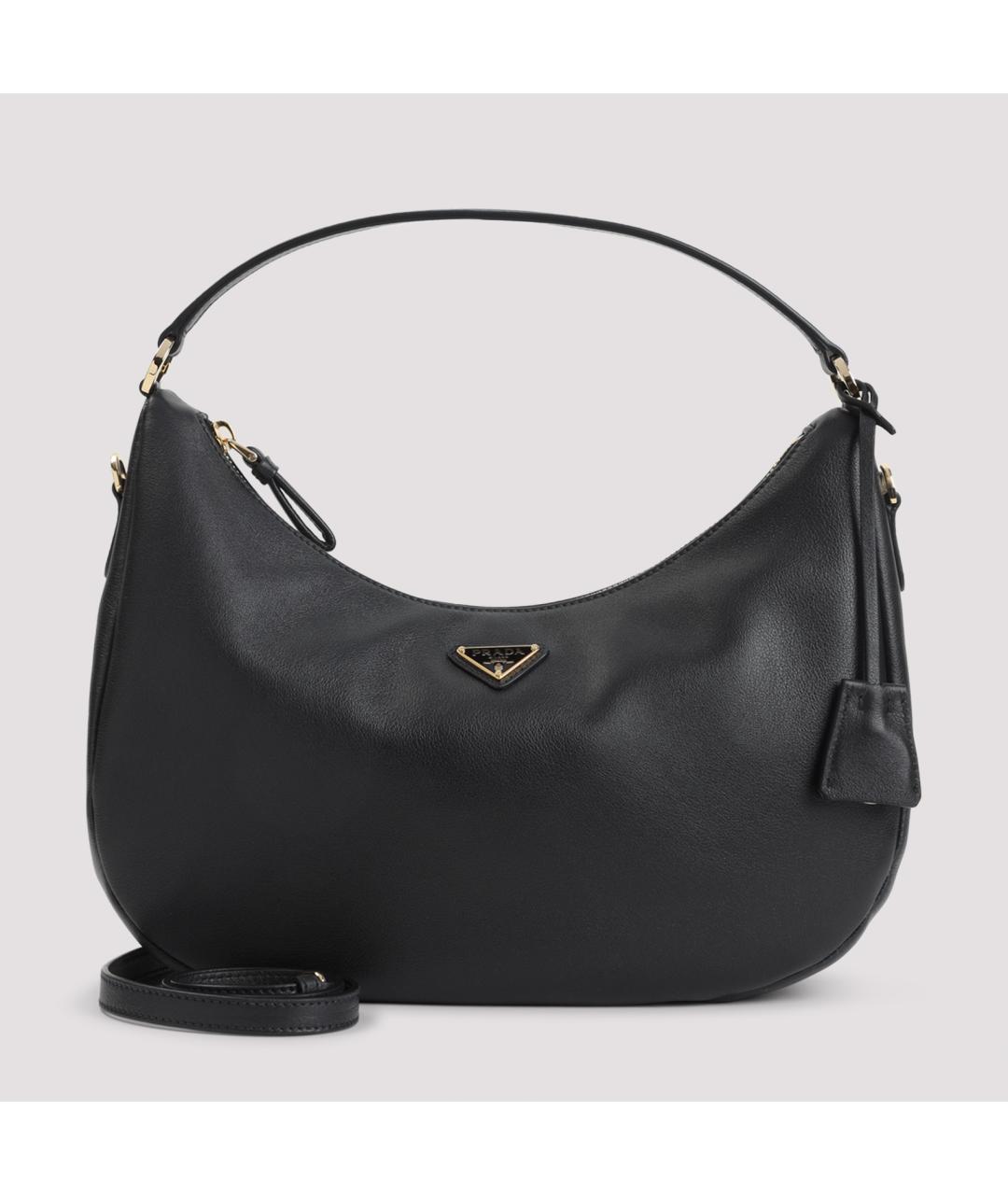 PRADA Черная кожаная сумка с короткими ручками, фото 2