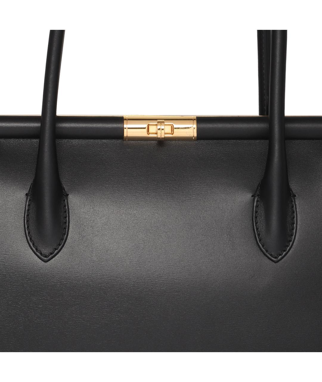 DOLCE&GABBANA Черная кожаная сумка с короткими ручками, фото 4