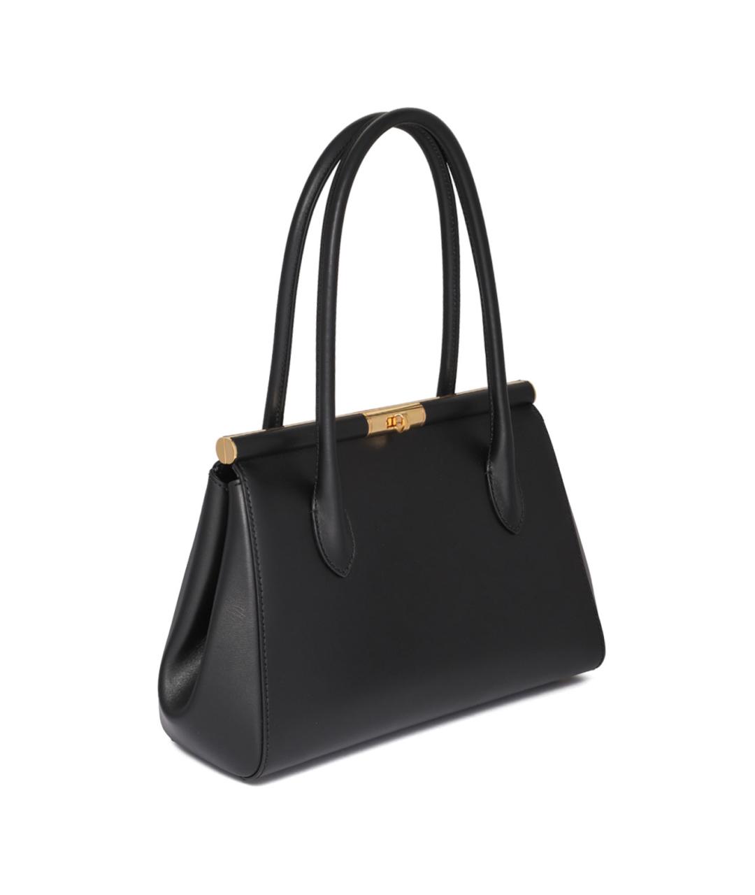 DOLCE&GABBANA Черная кожаная сумка с короткими ручками, фото 3