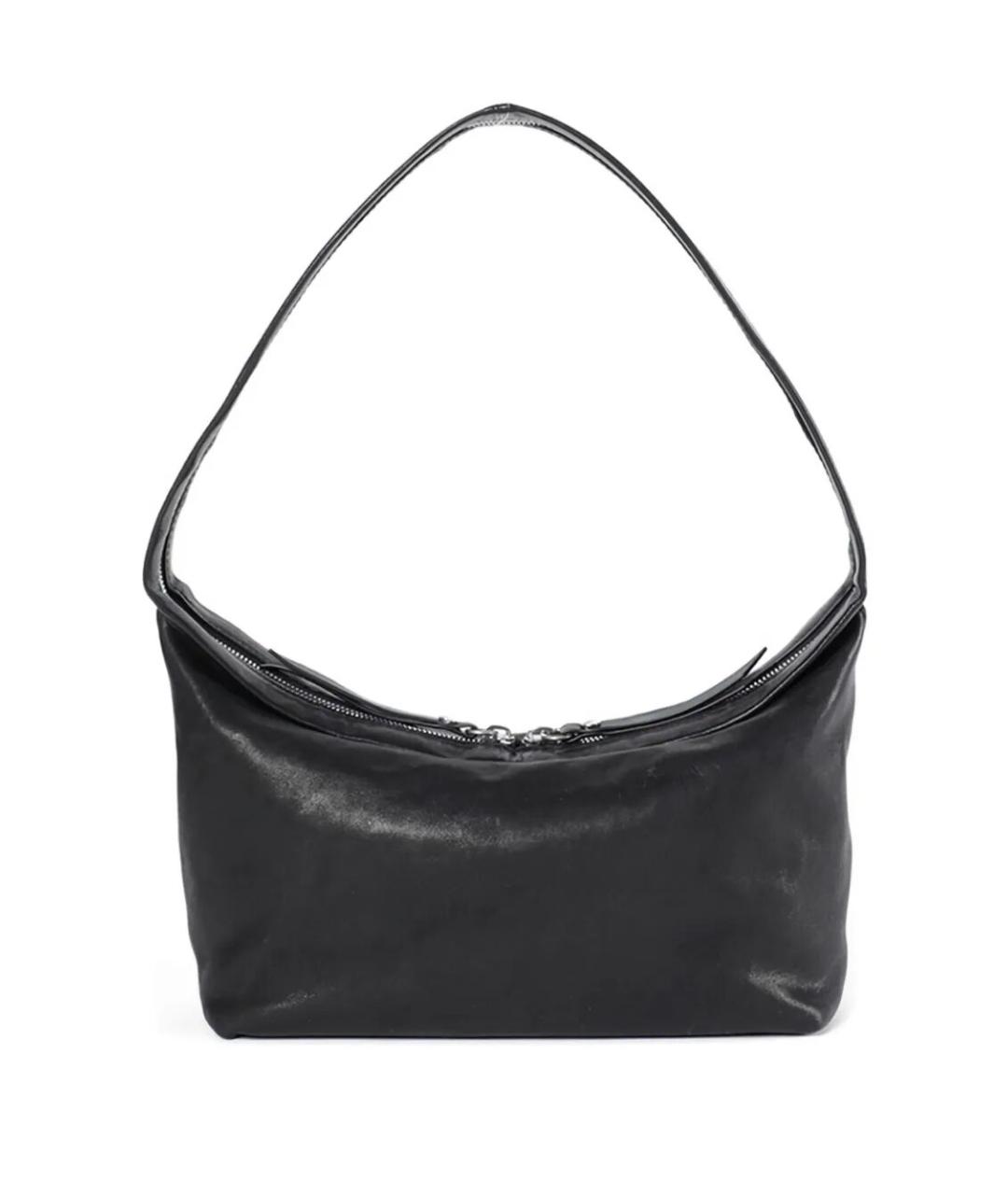 ANN DEMEULEMEESTER Черная кожаная сумка с короткими ручками, фото 1