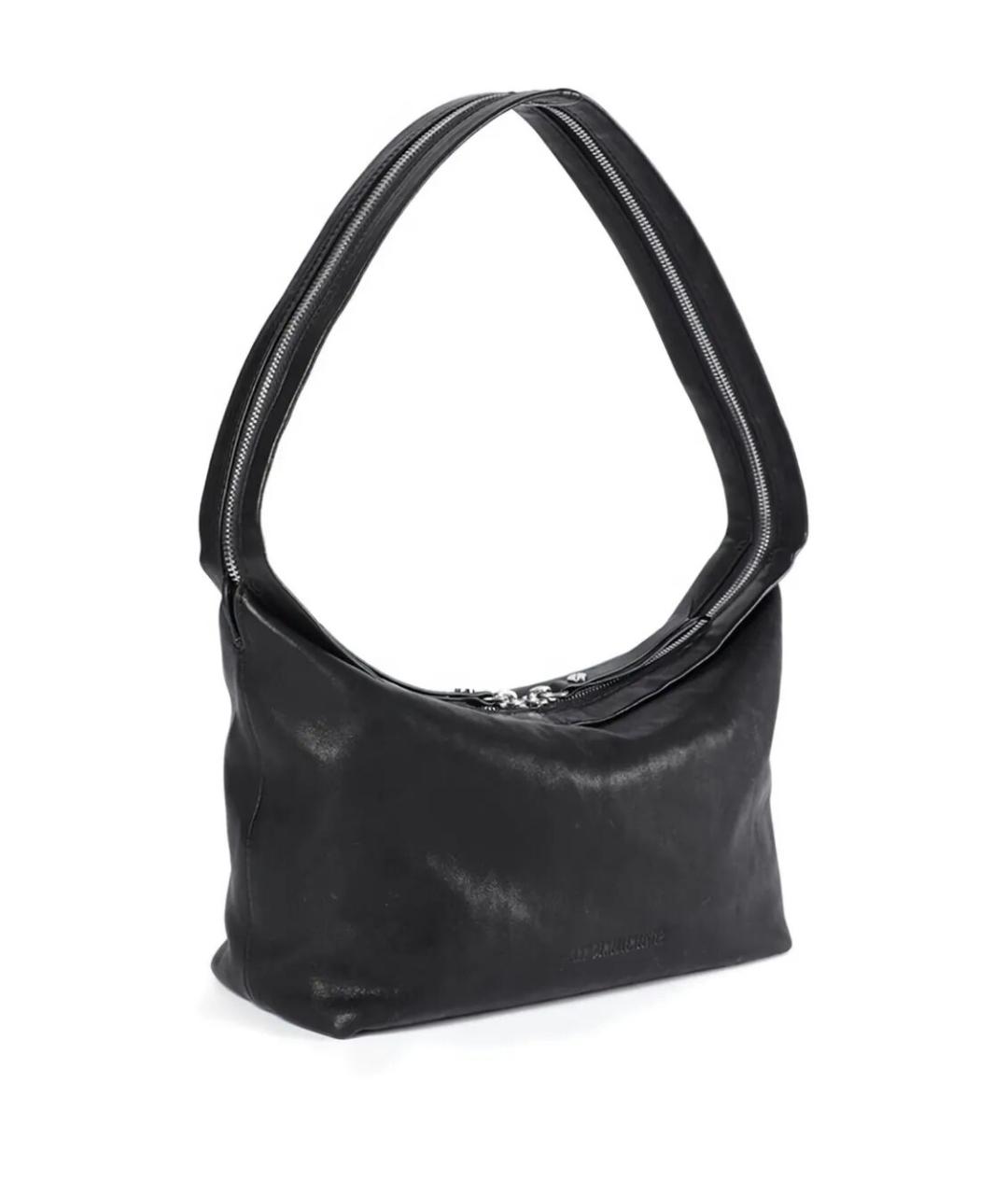 ANN DEMEULEMEESTER Черная кожаная сумка с короткими ручками, фото 3