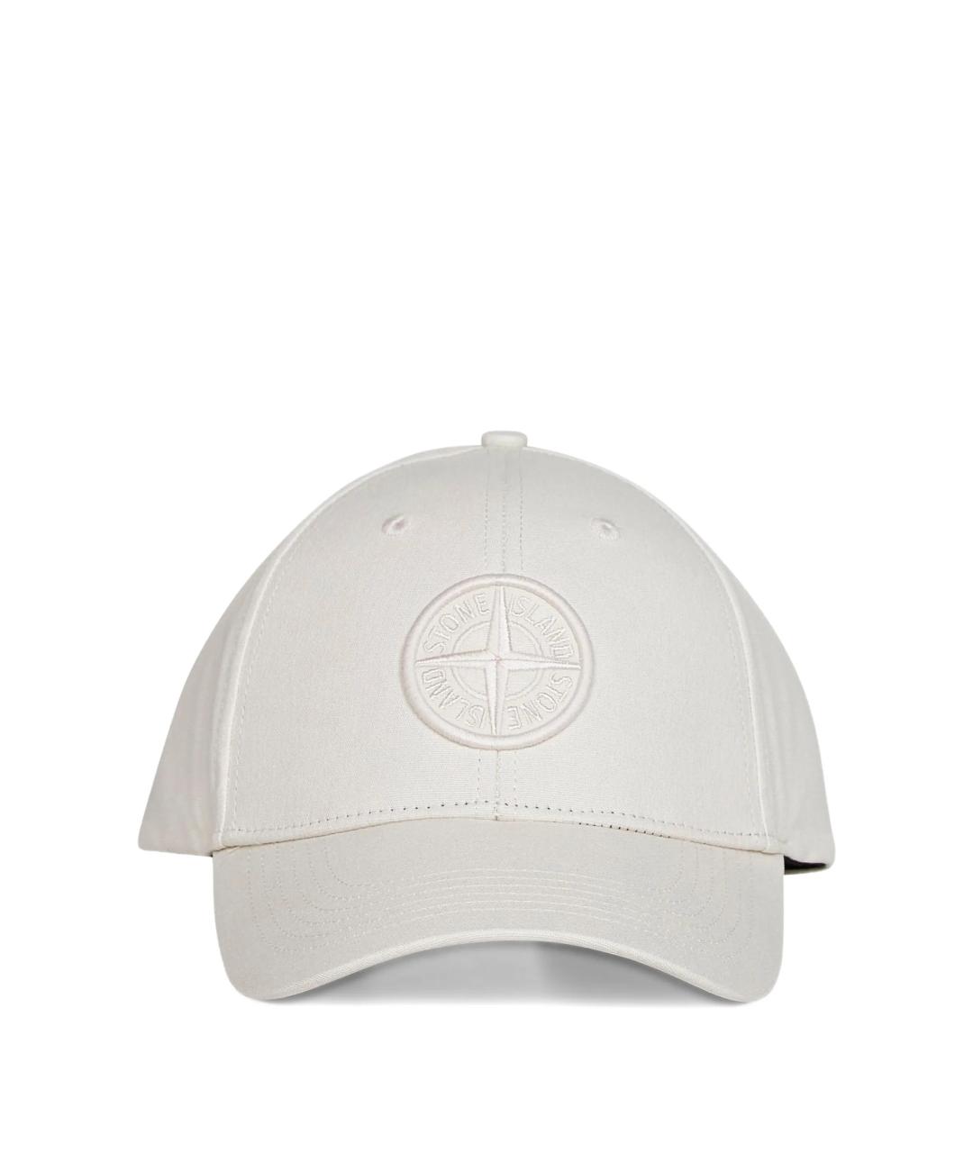 STONE ISLAND Белая хлопковая кепка/бейсболка, фото 1