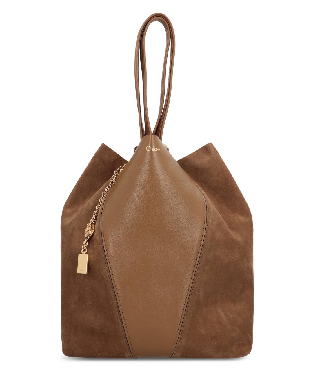 CHLOE Коричневая кожаная сумка тоут, фото 5