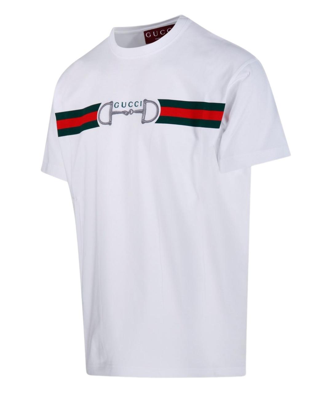 GUCCI Белая хлопковая футболка, фото 4