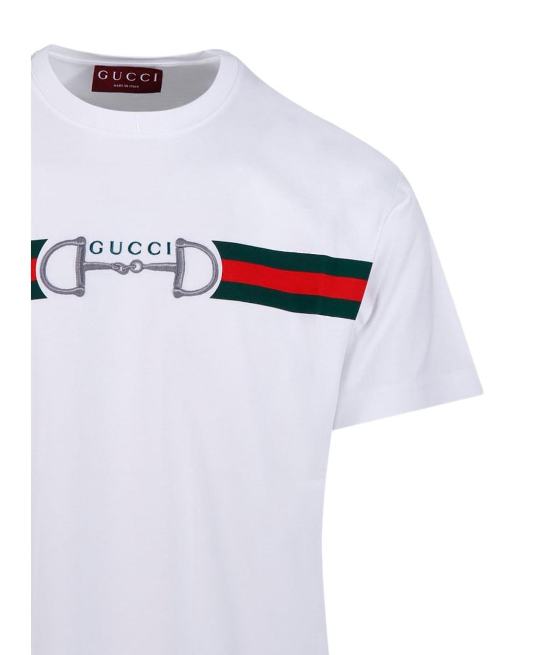 GUCCI Белая хлопковая футболка, фото 3