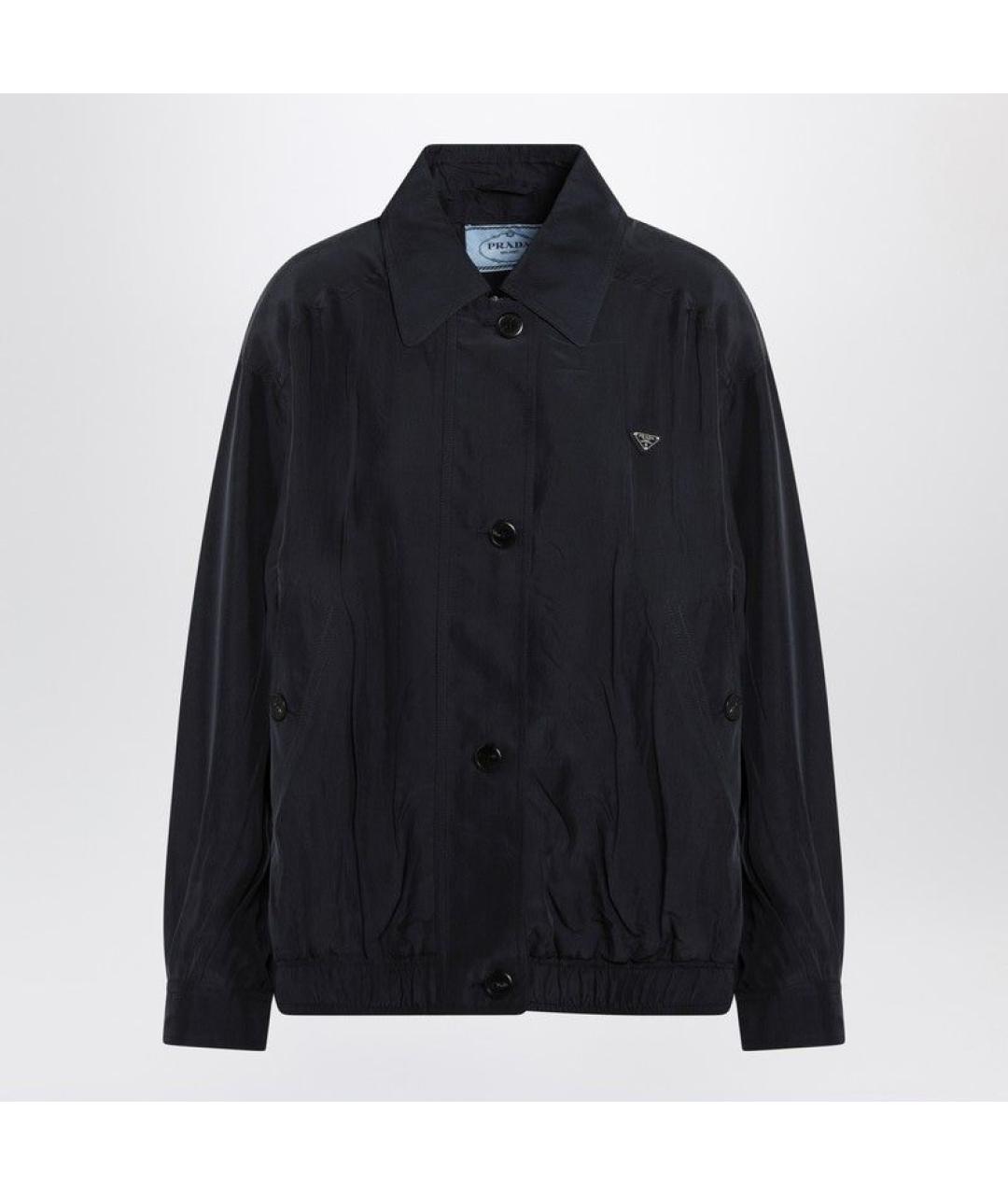PRADA Синяя шелковая куртка, фото 3