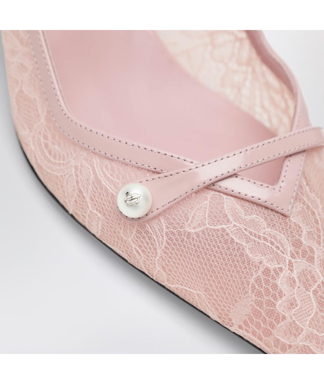 JIMMY CHOO Розовые текстильные туфли, фото 5