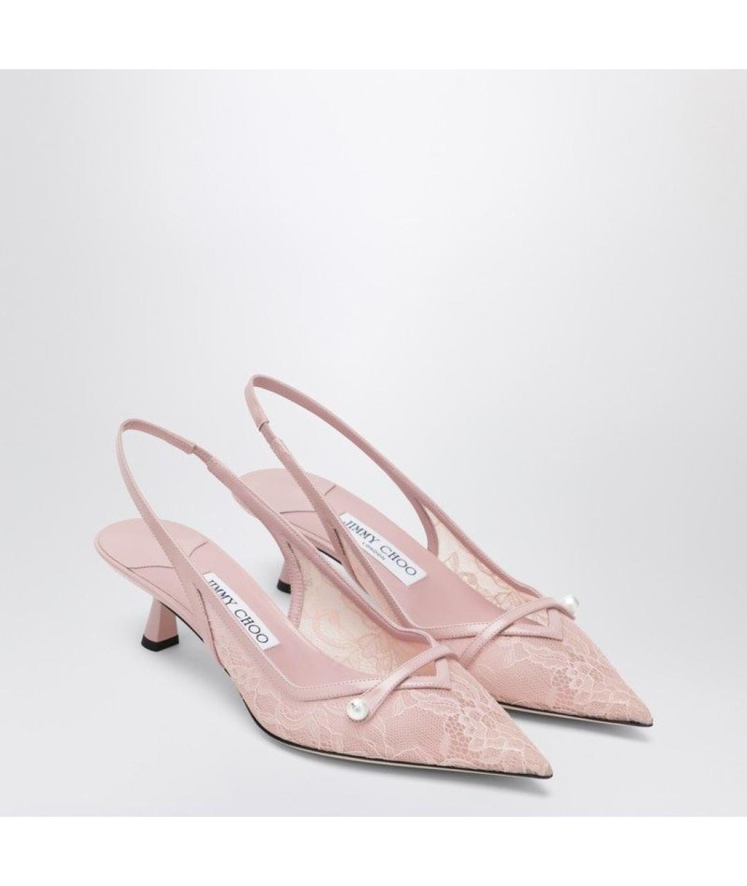 JIMMY CHOO Розовые текстильные туфли, фото 2