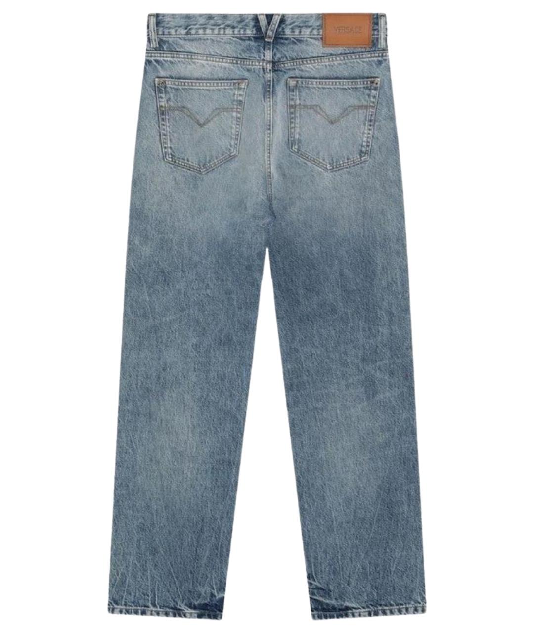VERSACE Голубые прямые джинсы, фото 2