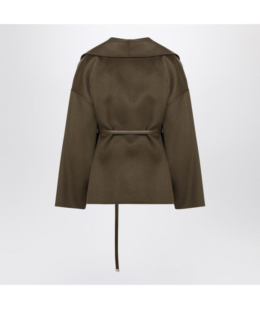 MAX MARA STUDIO Зеленые шерстяное пальто, фото 2