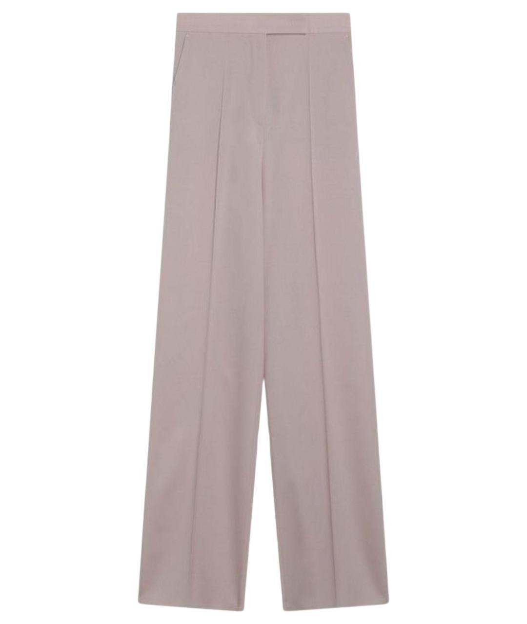 MAX MARA Бежевые шерстяные прямые брюки, фото 1