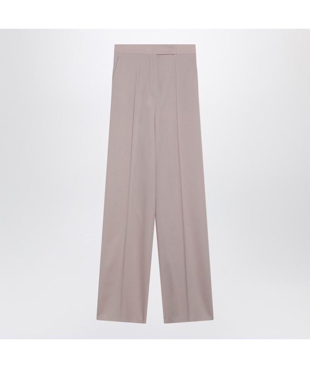 MAX MARA Бежевые шерстяные прямые брюки, фото 3