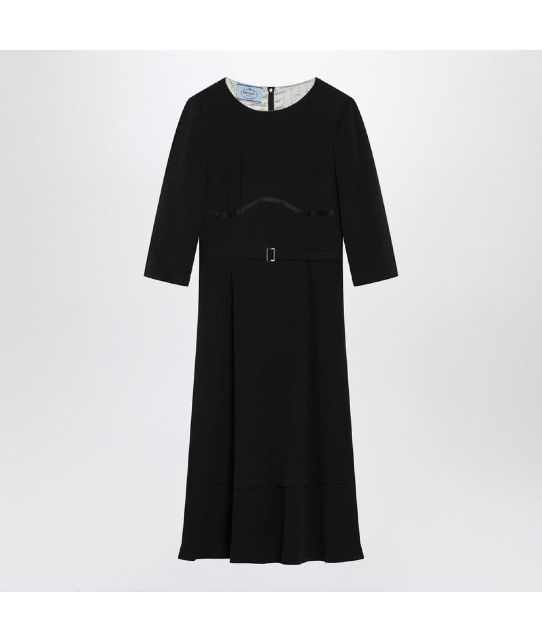 PRADA Черное полиэстеровое повседневное платье, фото 3