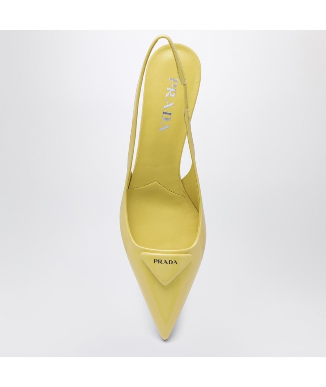 PRADA Желтые кожаные туфли, фото 4