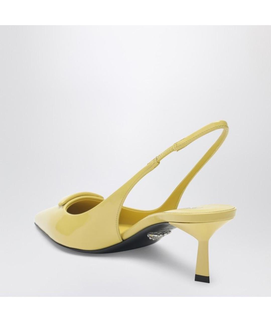 PRADA Желтые кожаные туфли, фото 3