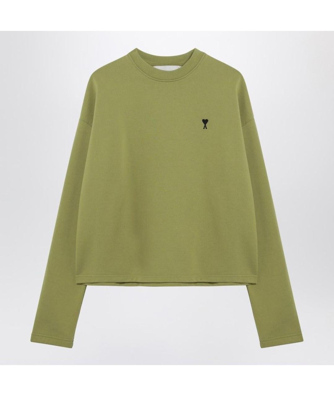 Ami Paris Зеленый хлопковый джемпер / свитер, фото 3