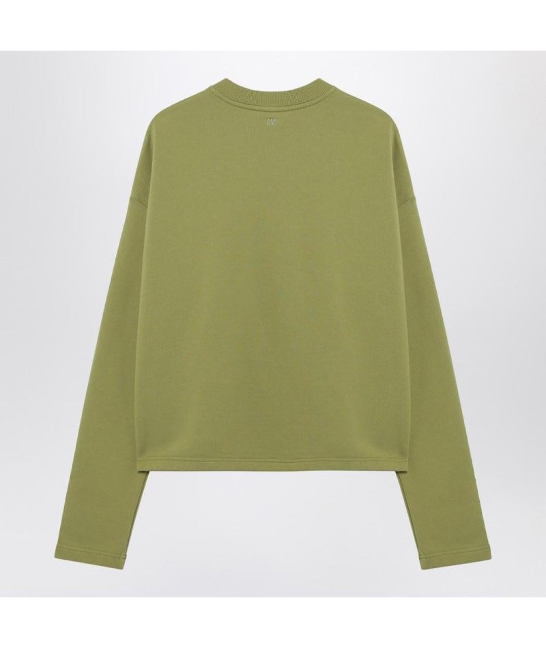 Ami Paris Зеленый хлопковый джемпер / свитер, фото 2