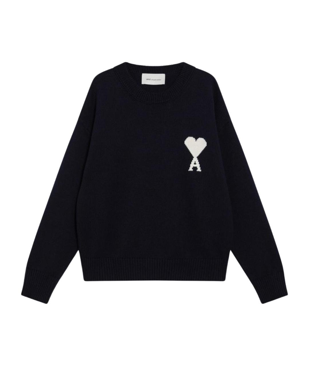 Ami Paris Синий шерстяной джемпер / свитер, фото 1