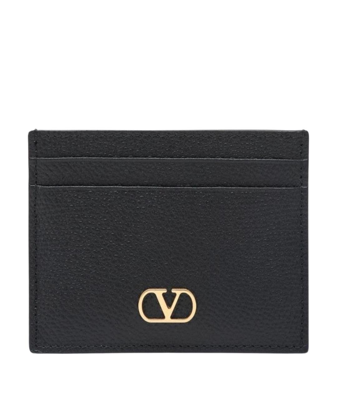 VALENTINO Черный кожаный кардхолдер, фото 1