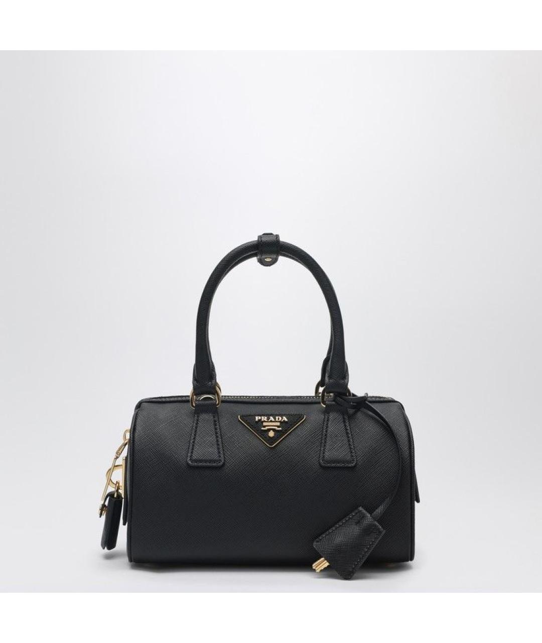 PRADA Черная кожаная сумка с короткими ручками, фото 3