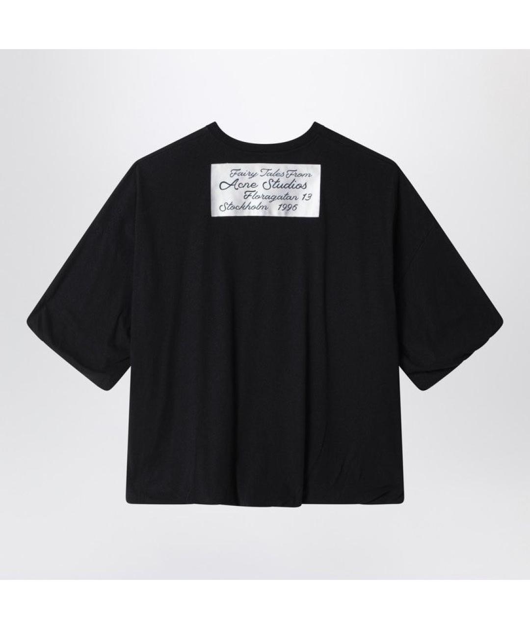 ACNE STUDIOS Черная хлопковая футболка, фото 2