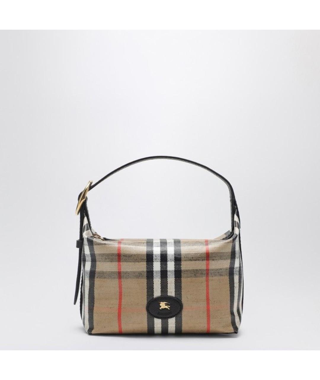 BURBERRY Бежевая тканевая сумка через плечо, фото 3