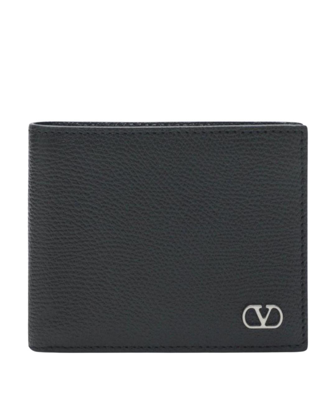 VALENTINO Черный кожаный кошелек, фото 1