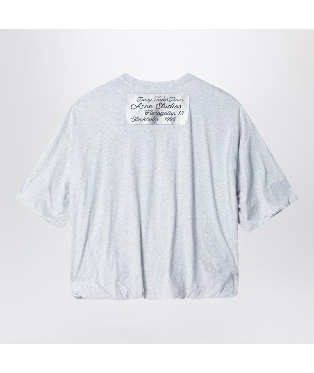 ACNE STUDIOS Серая хлопковая футболка, фото 2