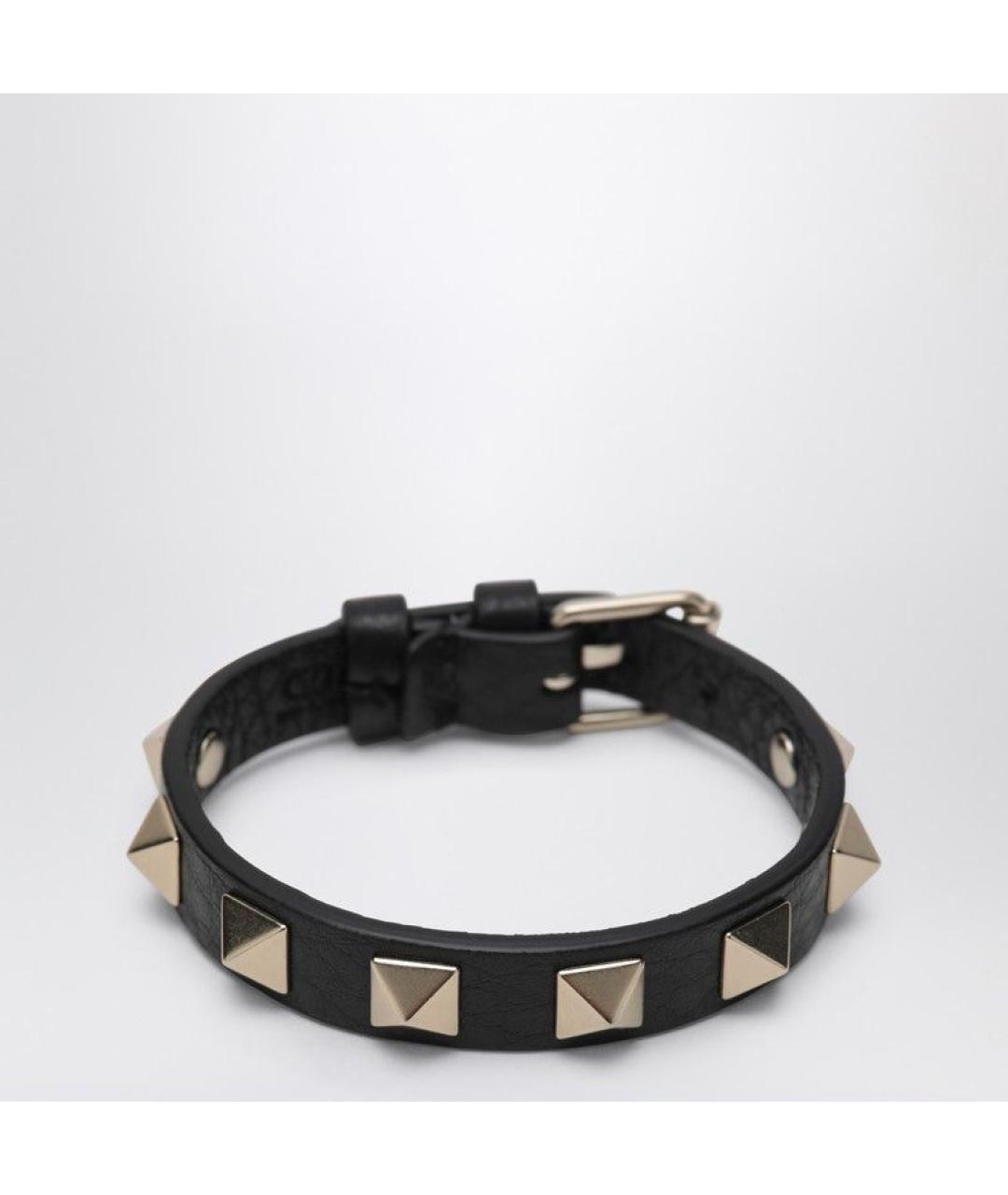 VALENTINO Черный кожаный браслет, фото 2