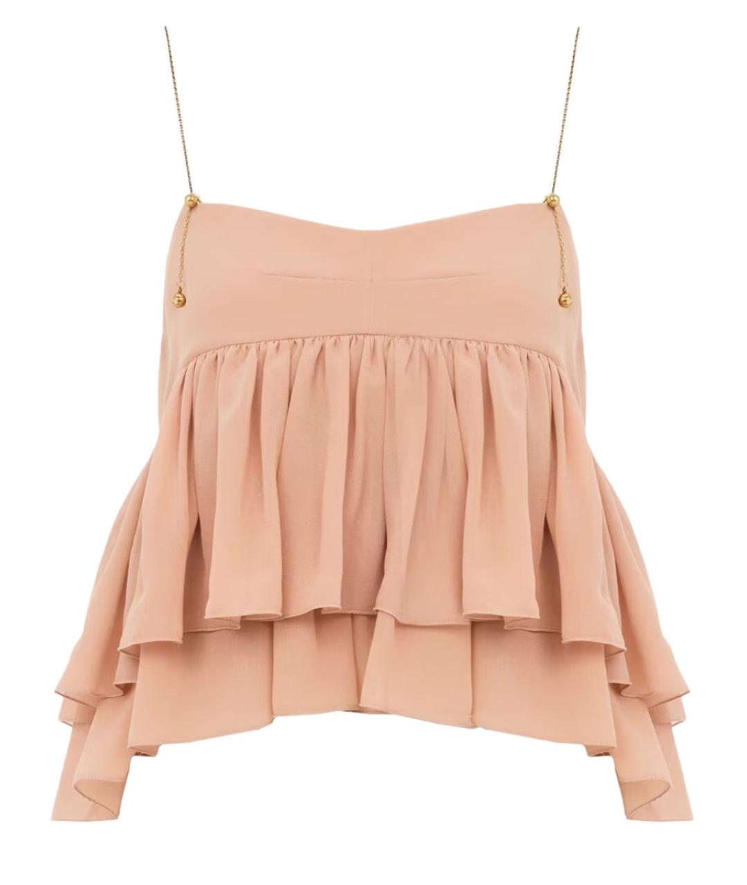 CHLOE Бежевая шелковая майка, фото 1