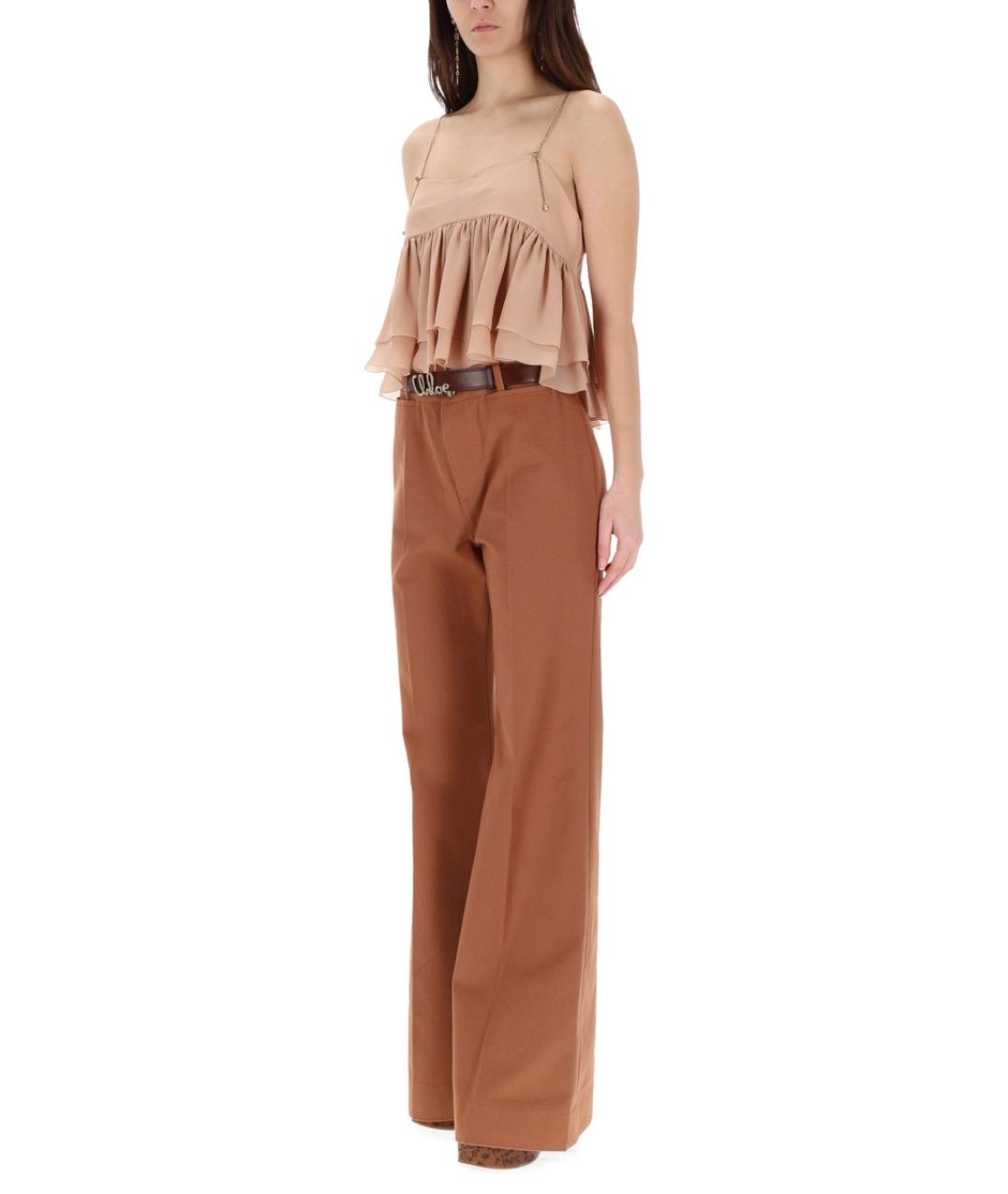 CHLOE Бежевая шелковая майка, фото 2