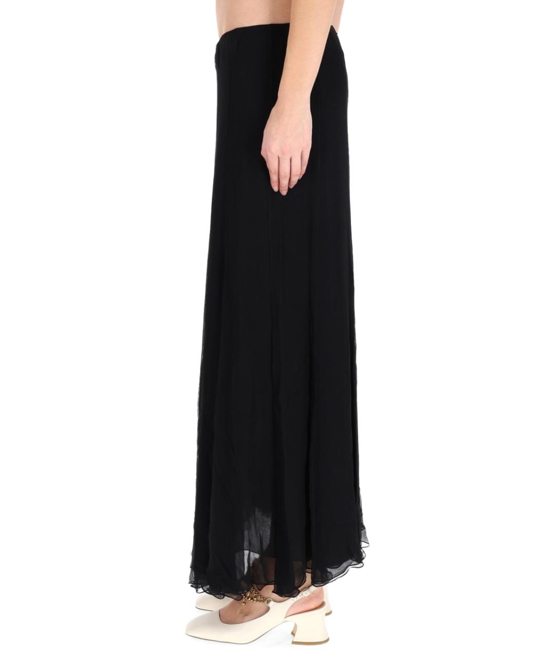 CHLOE Черная шелковая юбка макси, фото 3