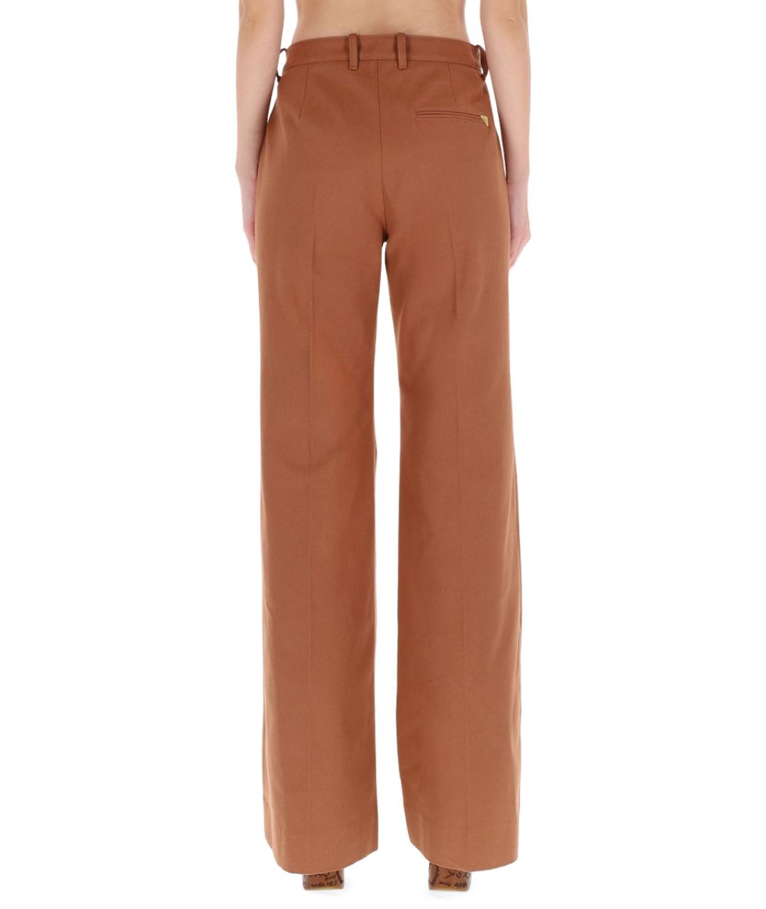 CHLOE Коричневые хлопковые прямые брюки, фото 4