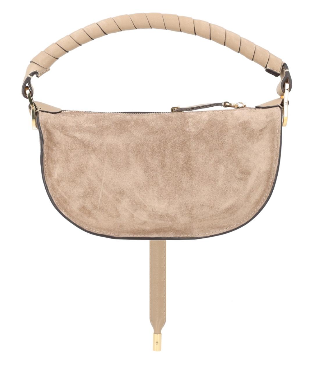 CHLOE Бежевая замшевая сумка через плечо, фото 3