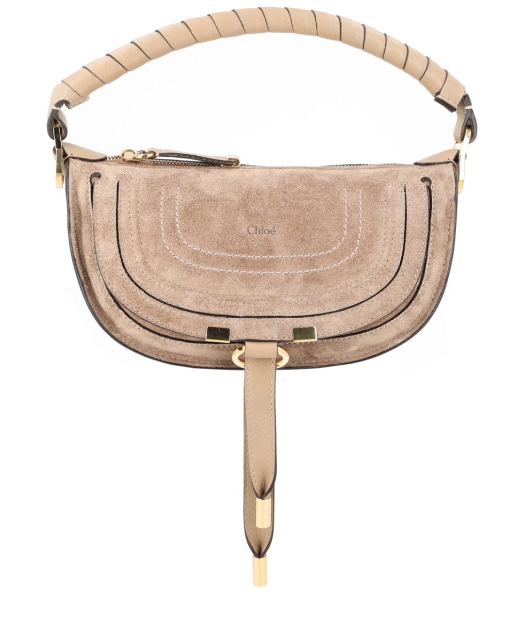 CHLOE Бежевая замшевая сумка через плечо, фото 1
