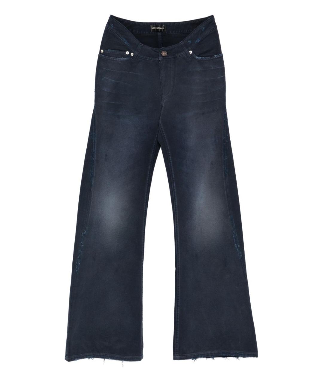 BALENCIAGA Синие хлопковые прямые джинсы, фото 1