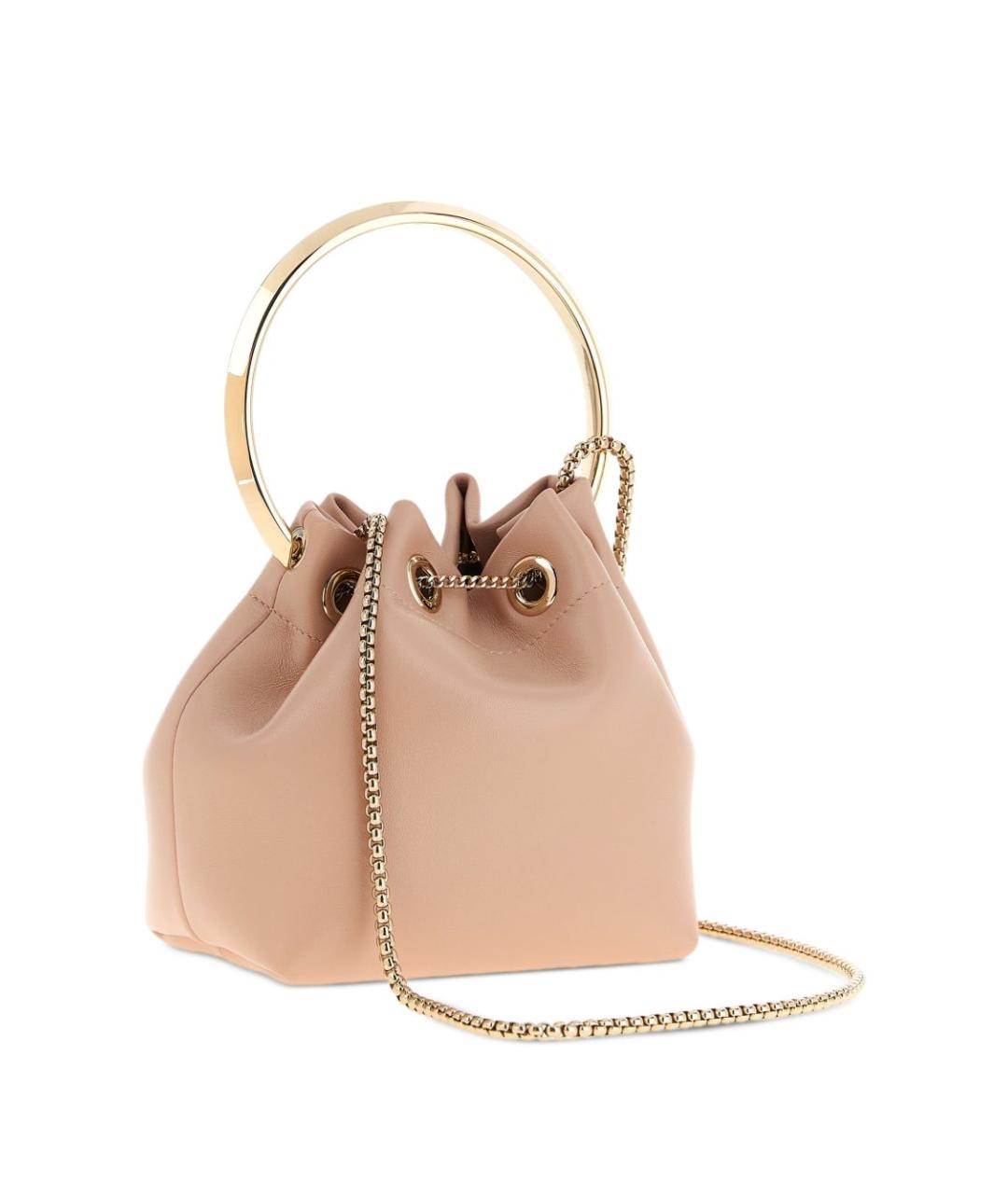 JIMMY CHOO Розовая кожаная сумка тоут, фото 4