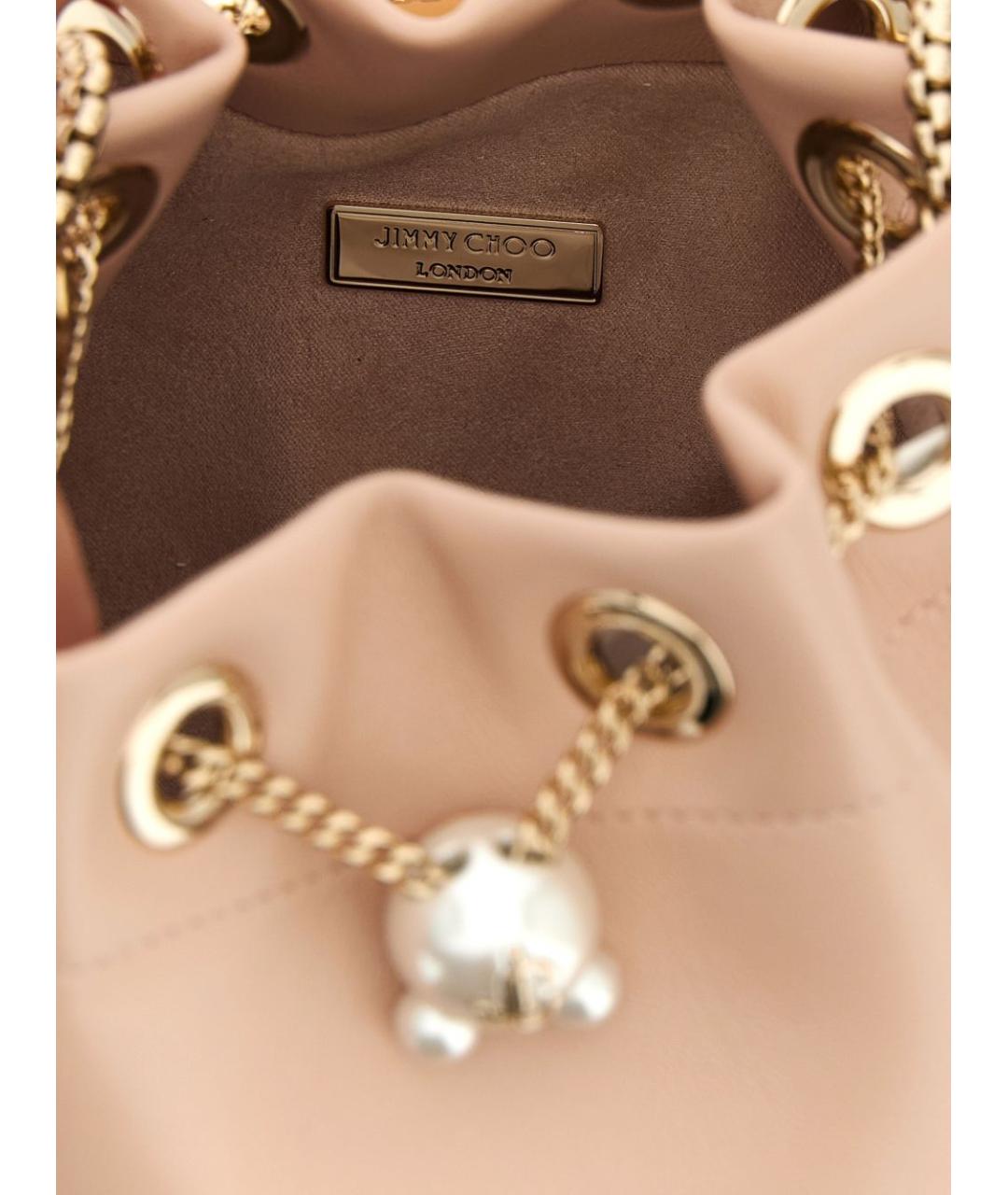 JIMMY CHOO Розовая кожаная сумка тоут, фото 2