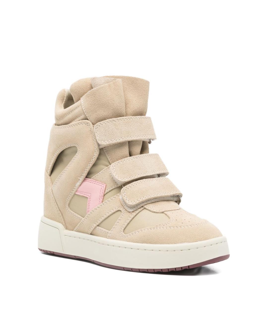 ISABEL MARANT Бежевые замшевые кроссовки, фото 3