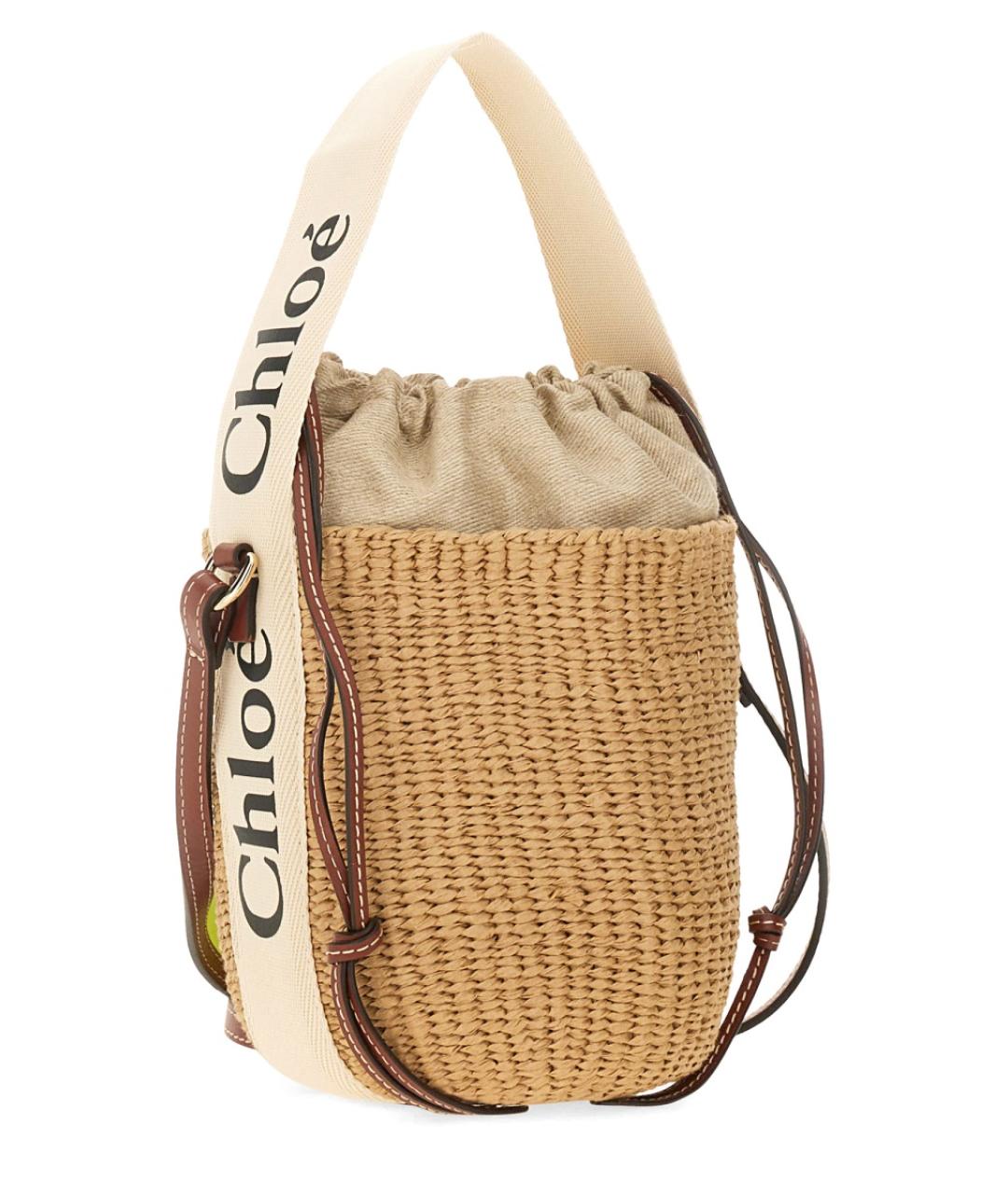 CHLOE Бежевая пелетеная сумка тоут, фото 5