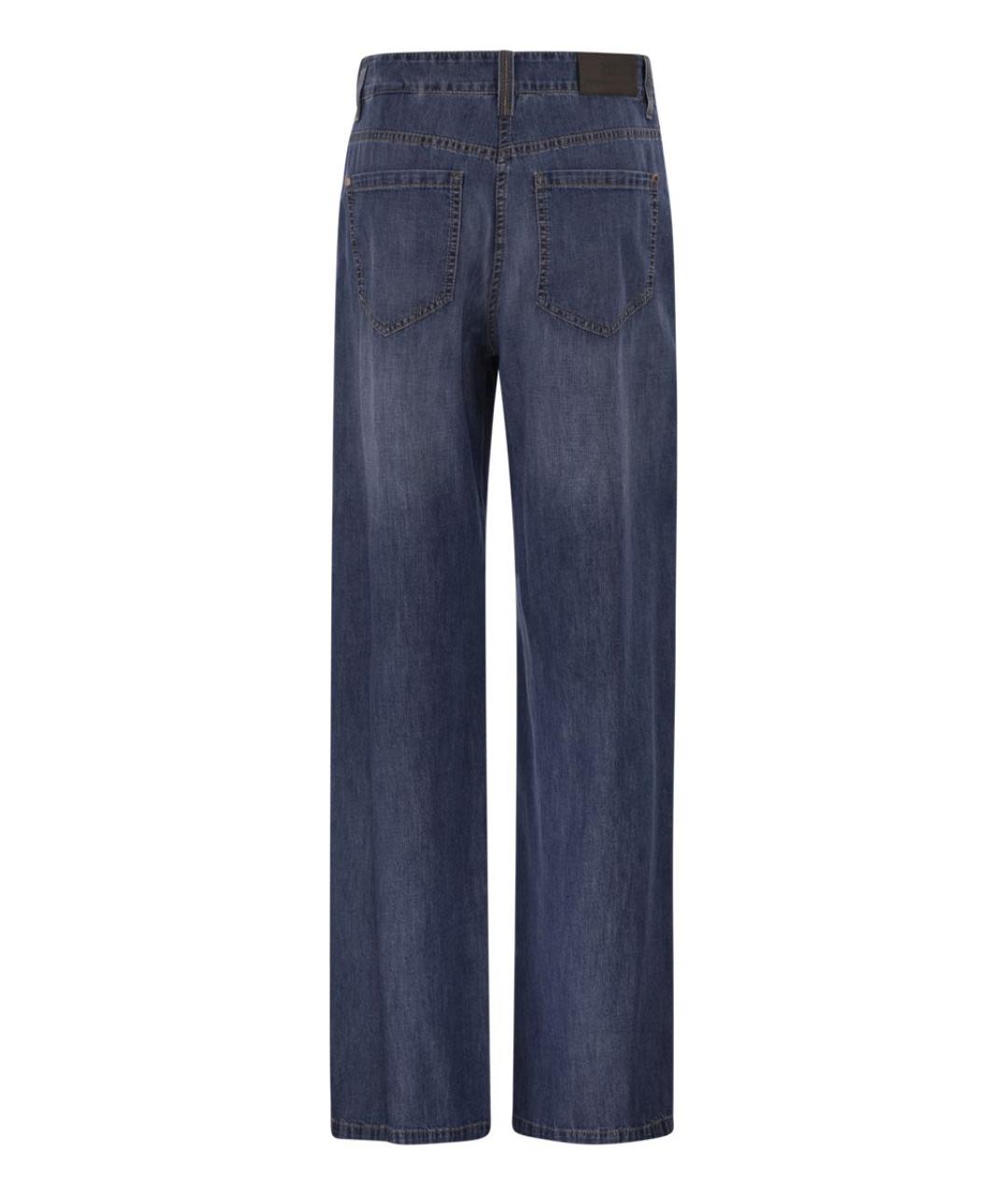 BRUNELLO CUCINELLI Синие хлопковые прямые джинсы, фото 2