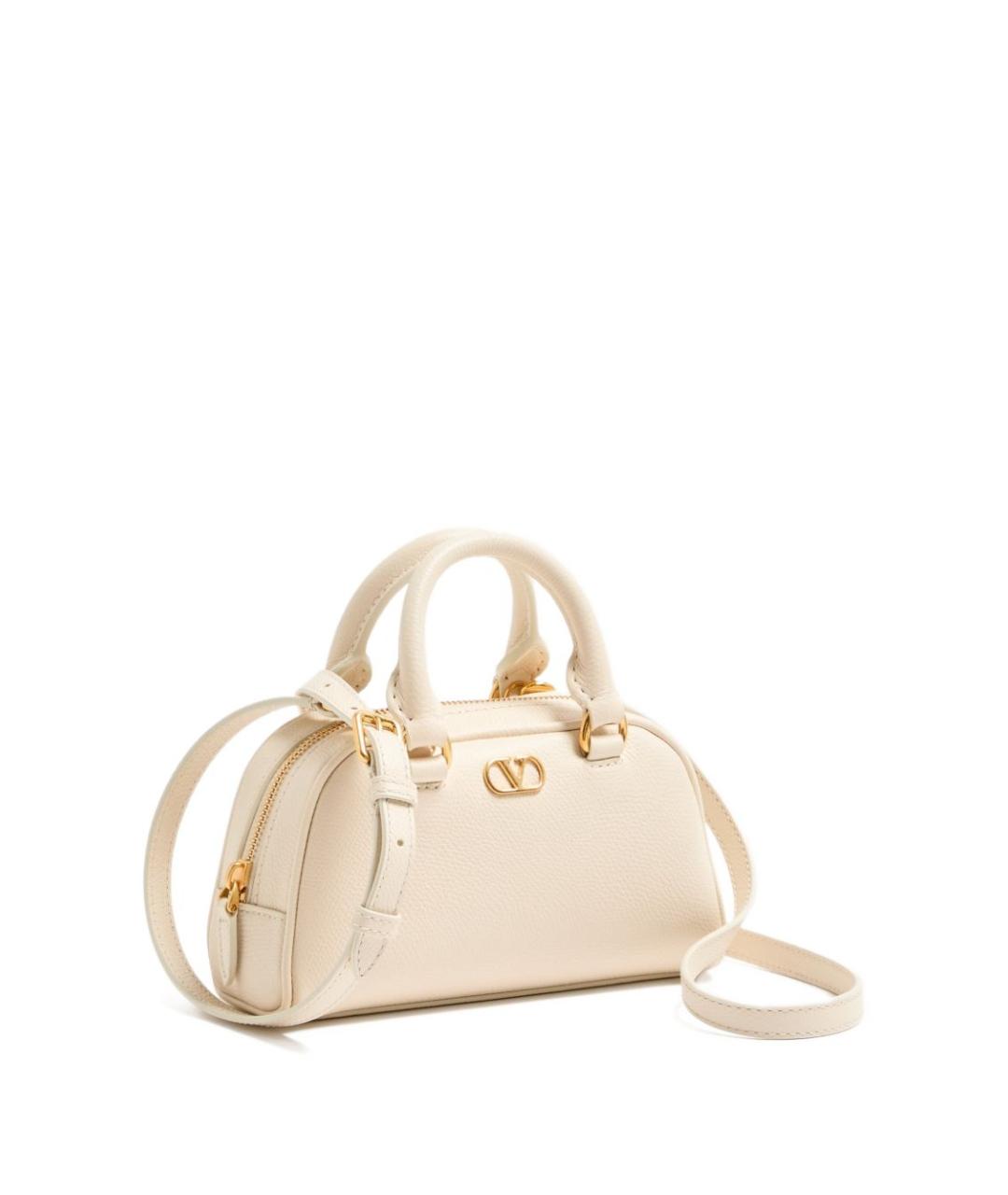 VALENTINO Белая кожаная сумка тоут, фото 5