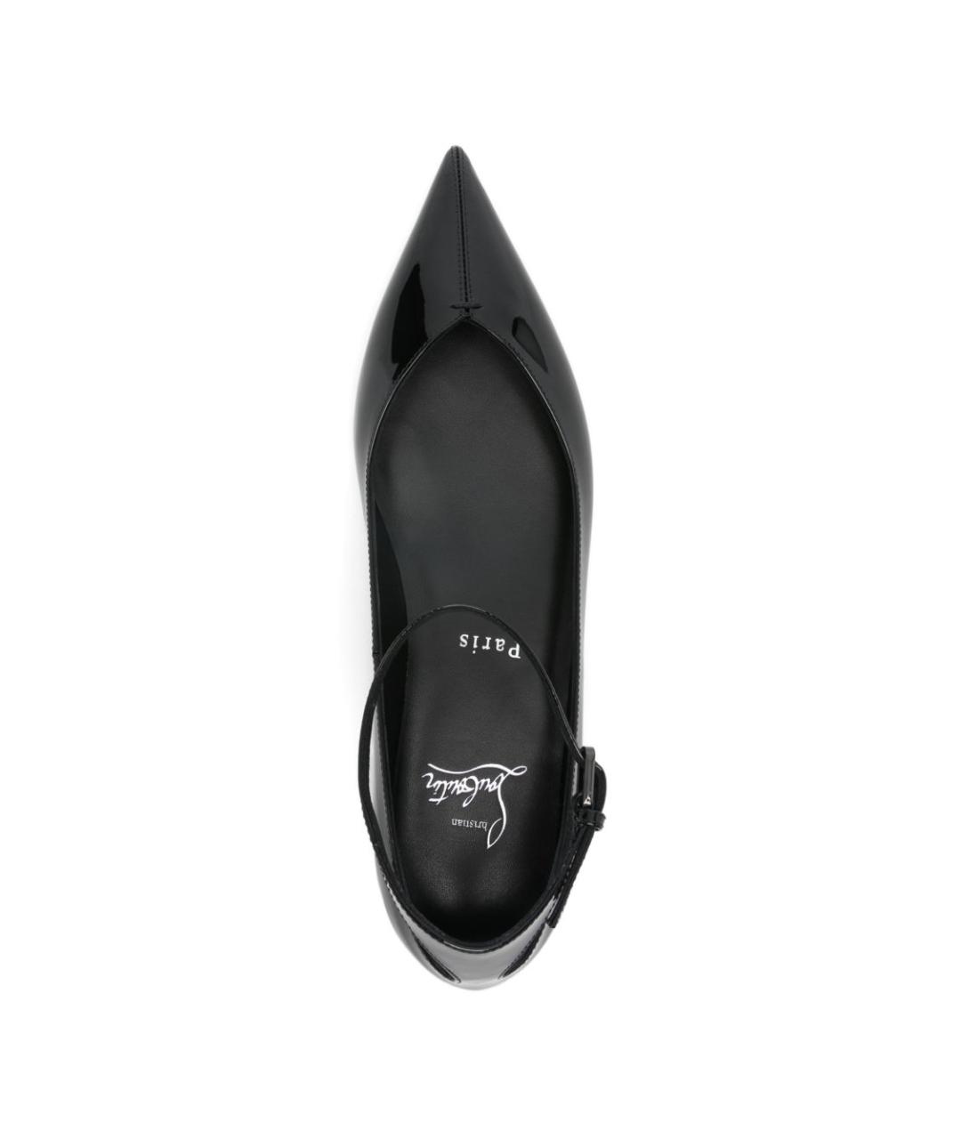 CHRISTIAN LOUBOUTIN Черные кожаные балетки, фото 4