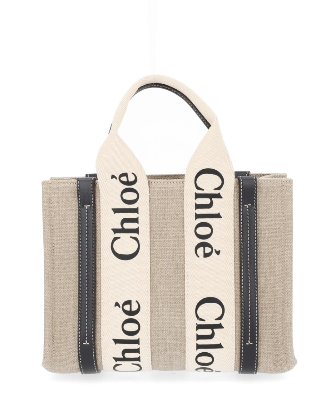 CHLOE Бежевая тканевая сумка тоут, фото 3